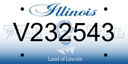 V232543 Illinois License Plate