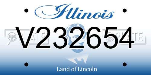 V232654 Illinois License Plate