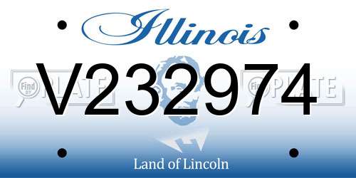 V232974 Illinois License Plate