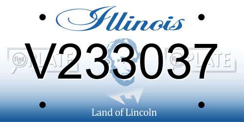 V233037 Illinois License Plate