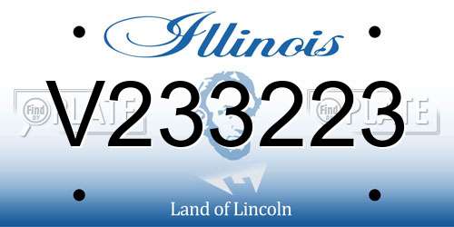 V233223 Illinois License Plate