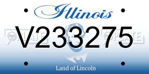 V233275 Illinois License Plate