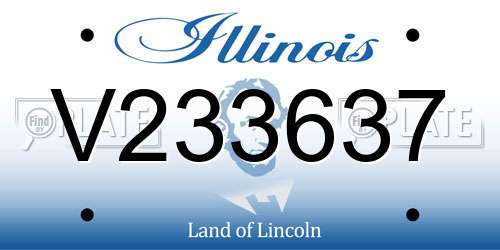 V233637 Illinois License Plate