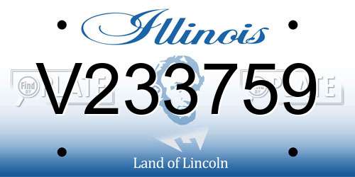V233759 Illinois License Plate