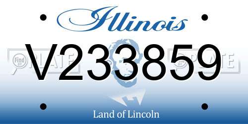 V233859 Illinois License Plate