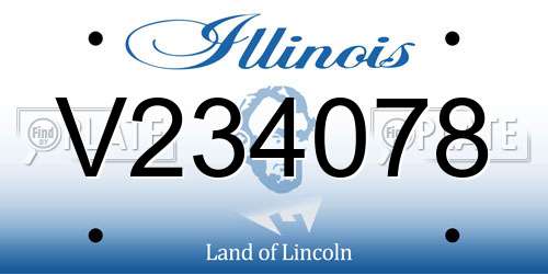 V234078 Illinois License Plate