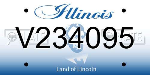 V234095 Illinois License Plate