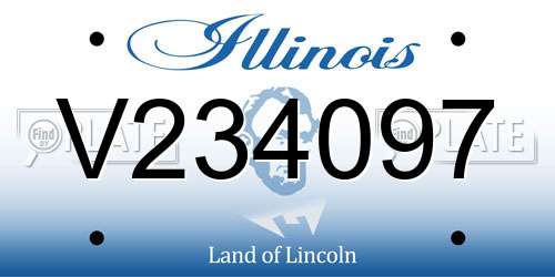 V234097 Illinois License Plate
