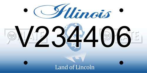 V234406 Illinois License Plate