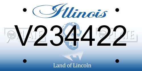 V234422 Illinois License Plate