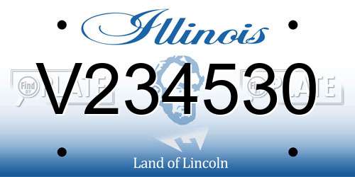 V234530 Illinois License Plate