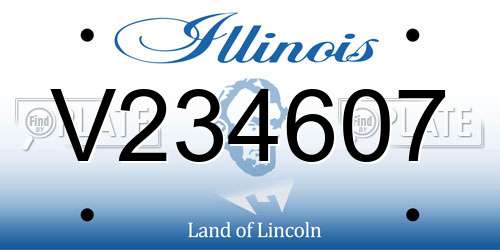 V234607 Illinois License Plate
