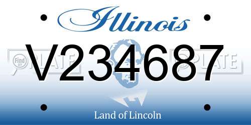 V234687 Illinois License Plate