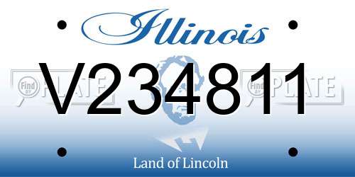 V234811 Illinois License Plate