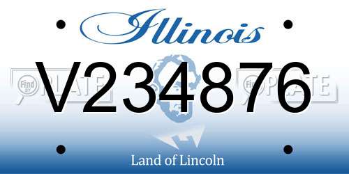 V234876 Illinois License Plate