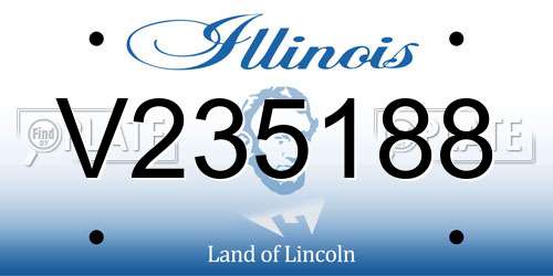 V235188 Illinois License Plate
