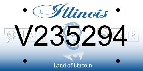 V235294 Illinois License Plate