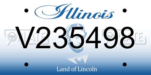 V235498 Illinois License Plate