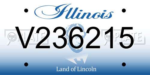 V236215 Illinois License Plate