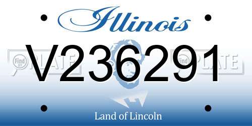V236291 Illinois License Plate