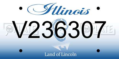 V236307 Illinois License Plate