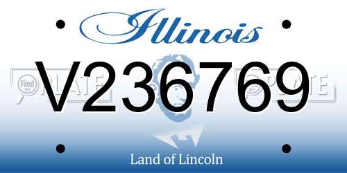 V236769 Illinois License Plate