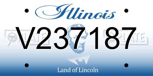 V237187 Illinois License Plate