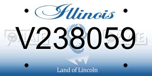 V238059 Illinois License Plate