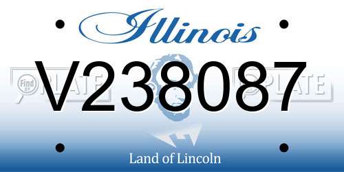 V238087 Illinois License Plate