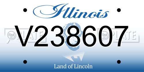 V238607 Illinois License Plate