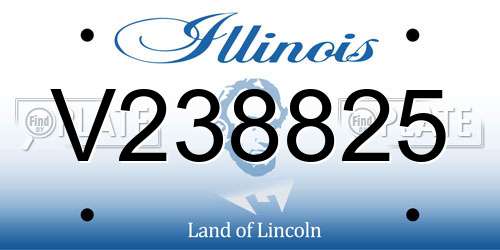 V238825 Illinois License Plate