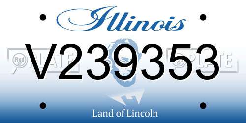 V239353 Illinois License Plate