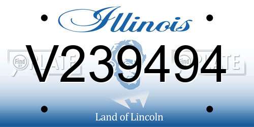 V239494 Illinois License Plate