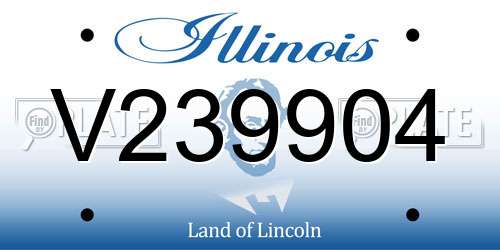 V239904 Illinois License Plate