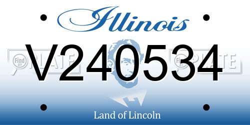 V240534 Illinois License Plate