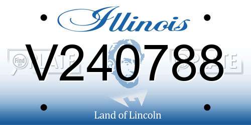 V240788 Illinois License Plate