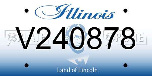 V240878 Illinois License Plate