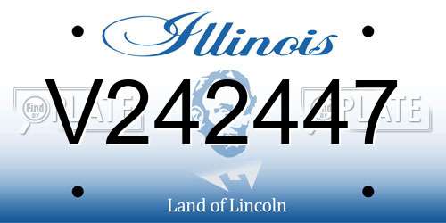 V242447 Illinois License Plate