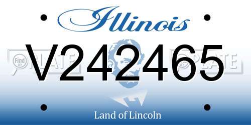 V242465 Illinois License Plate