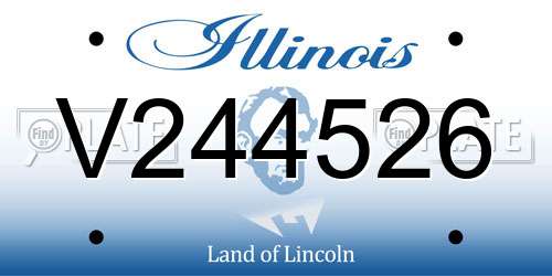 V244526 Illinois License Plate