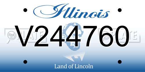 V244760 Illinois License Plate