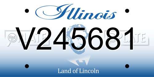 V245681 Illinois License Plate