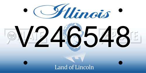 V246548 Illinois License Plate