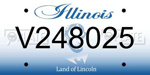 V248025 Illinois License Plate