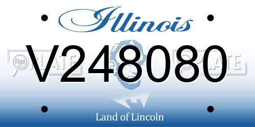 V248080 Illinois License Plate