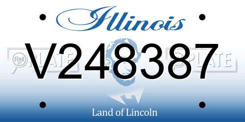 V248387 Illinois License Plate