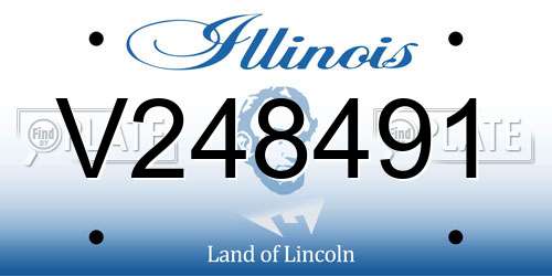V248491 Illinois License Plate