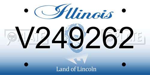 V249262 Illinois License Plate