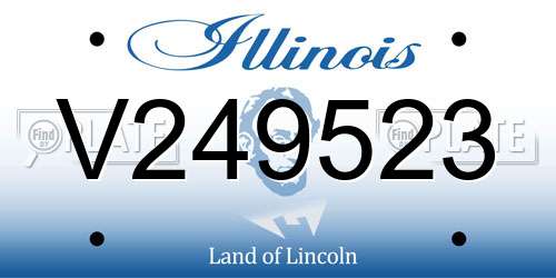 V249523 Illinois License Plate