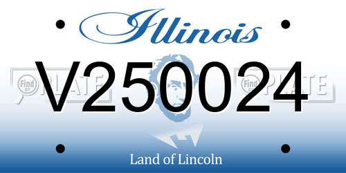 V250024 Illinois License Plate